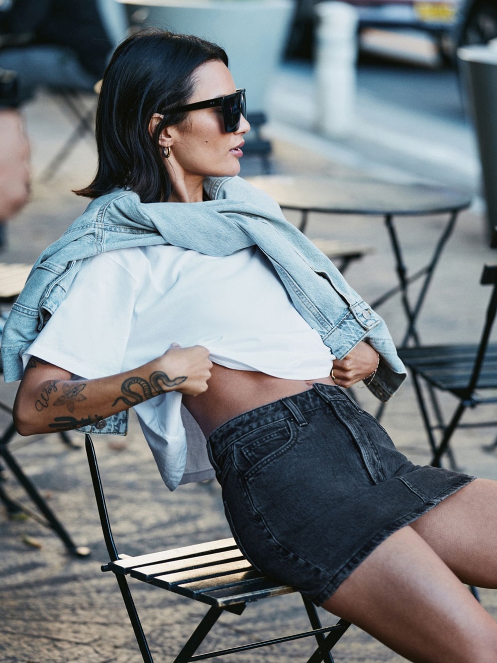 NEW no tag Classic High-Rise Black Denim Mini Skirt - Women Jeans